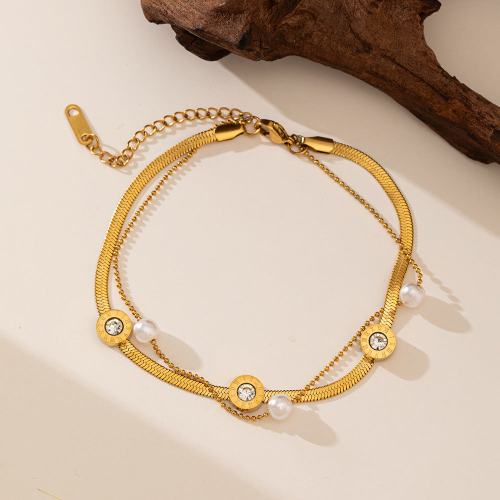 Women's Steel High-grade Gold Does Not Fade Anklets
