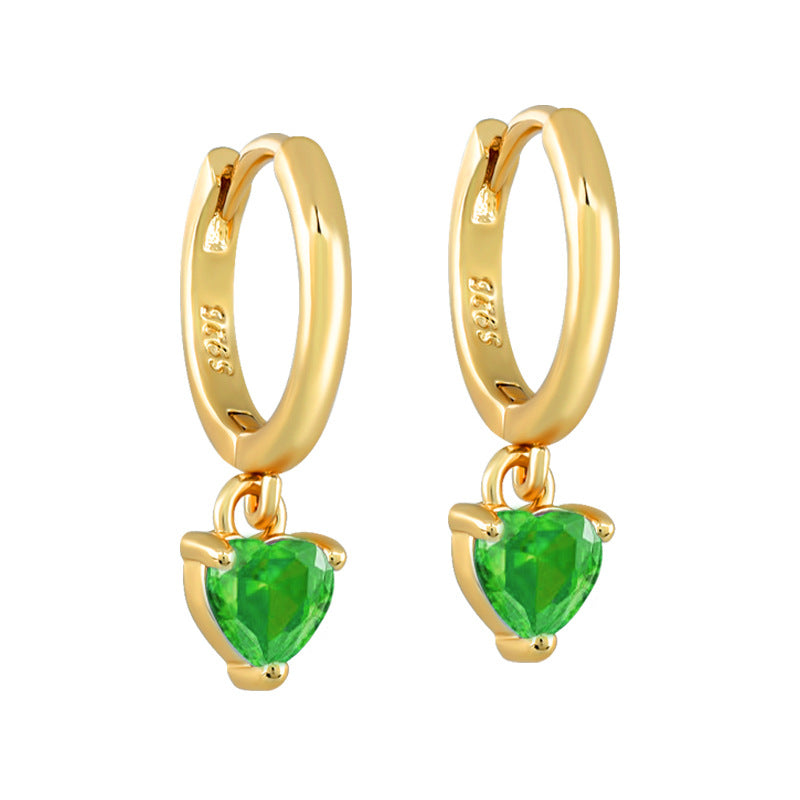 Affordable Luxury Fashion Heart-shaped Design Frosty Style Female Earrings