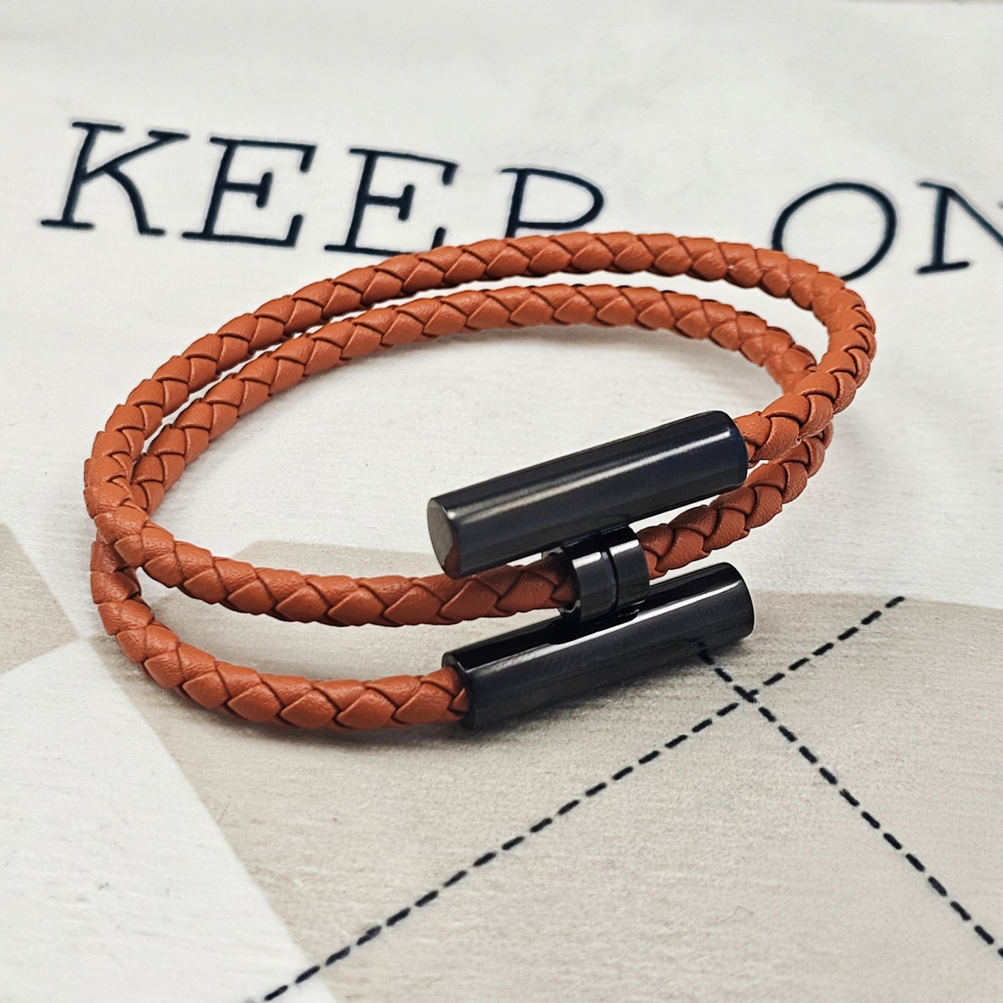 Women's & Men's Steel Leather Rope Woven Hand Strap Bracelets