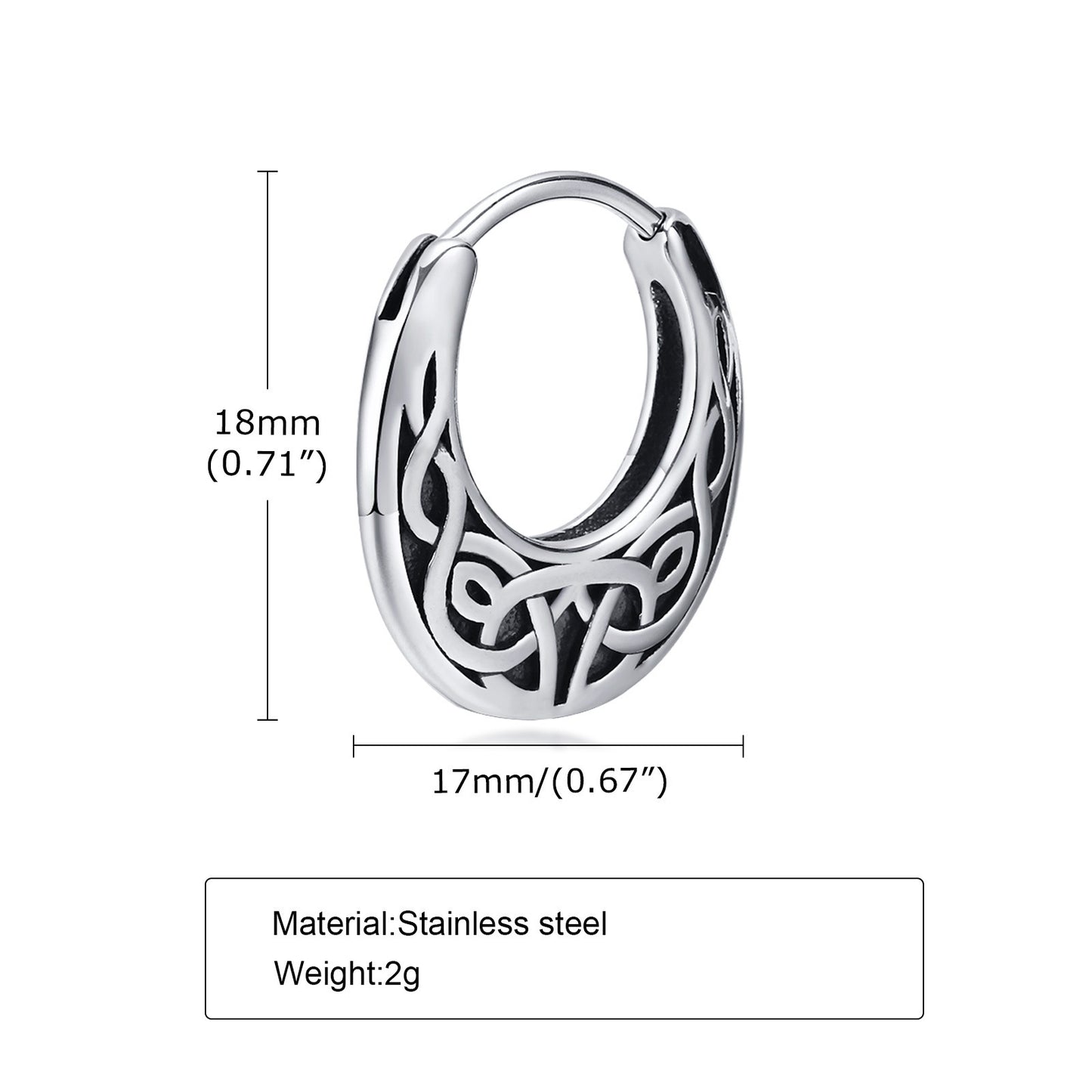 Men's Personality Fashion Retro Stainless Steel Ear Earrings