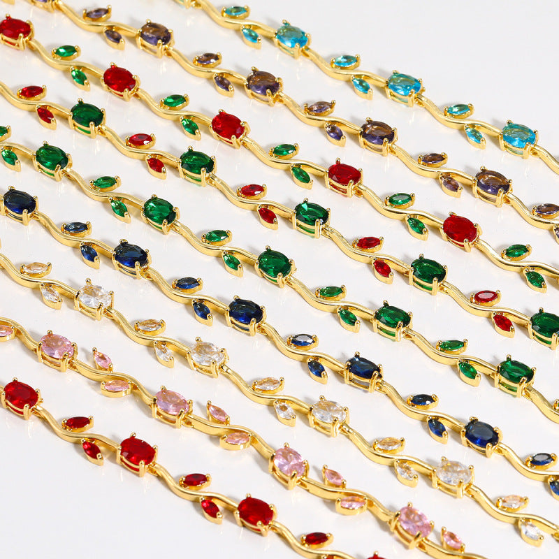 Tulip Colorful Crystals Gem Flower Light Bracelet