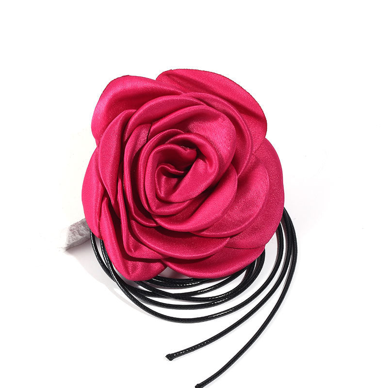 Women's Korean Style Handmade Fabric Flower Strap Necklaces