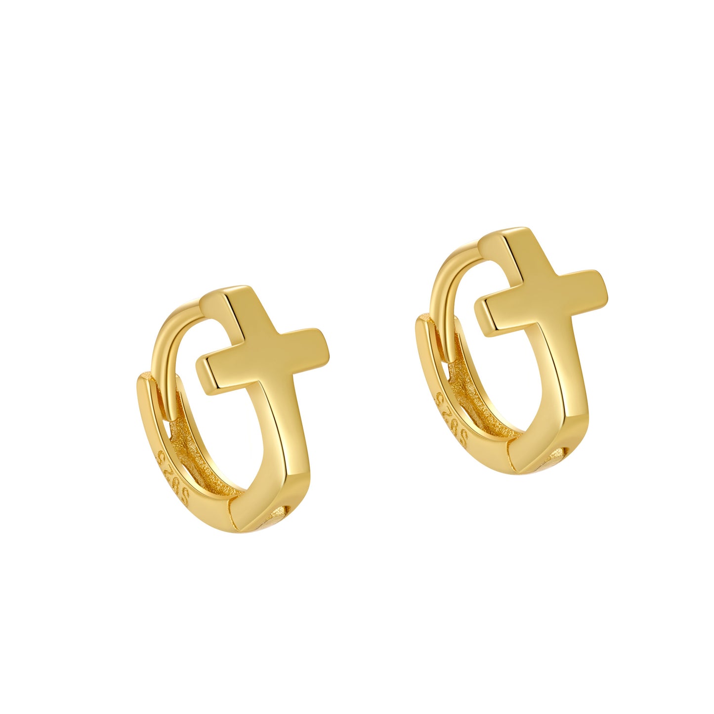 Sier Glossy Cross Fashion Temperament Entry Lux Niche Earrings