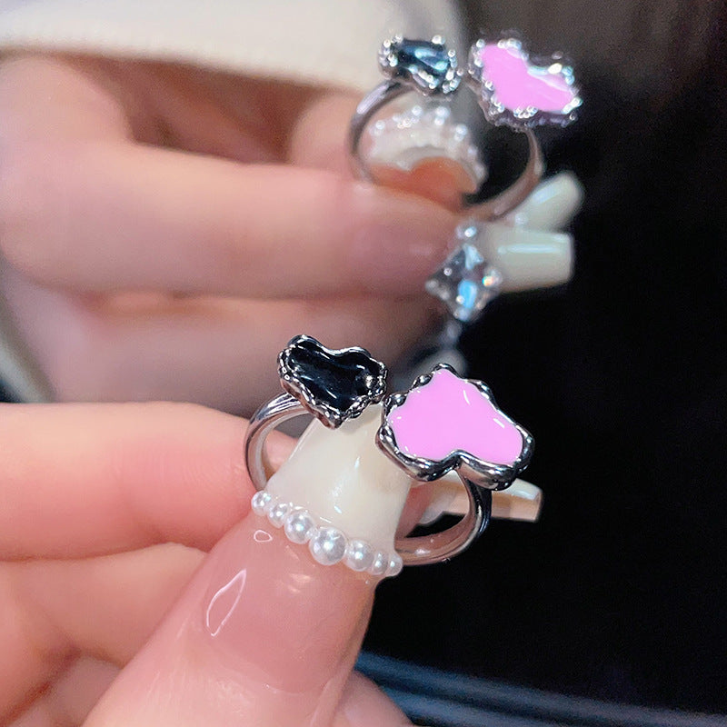 Barbie Style Heart Open Dopamine Design Rings