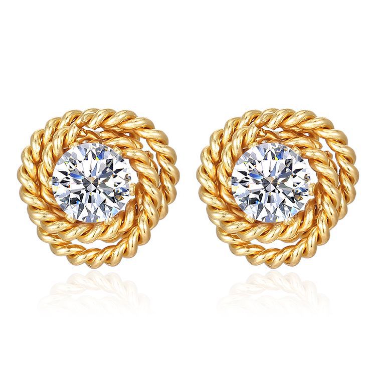 Women's Retro Trendy Rose Zircon High Sense Design Earrings