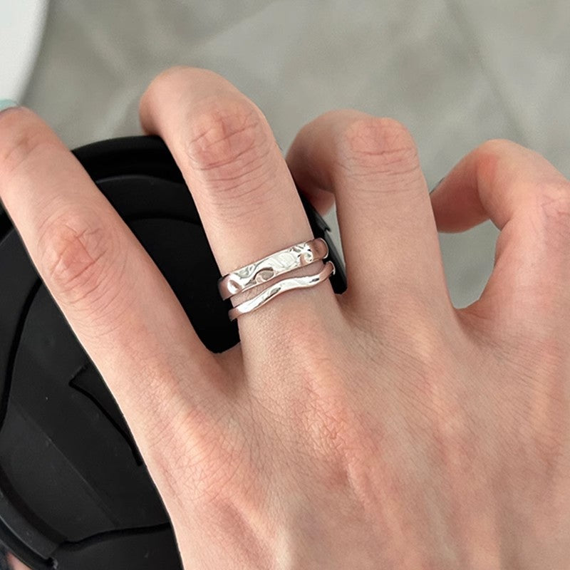 Female Design Commute Style Simple Wave Rings