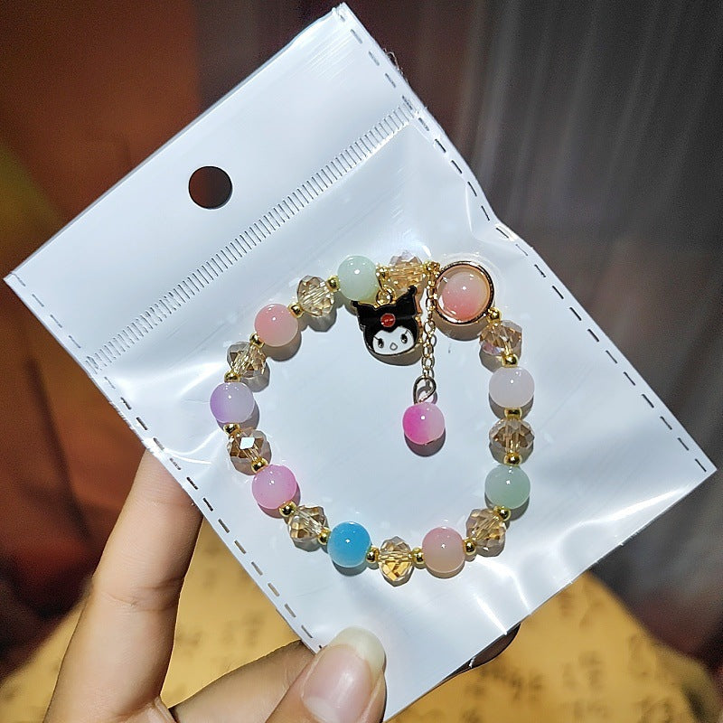 Cartoon Crystal Colored Glaze Flower Beaded Colorful Gift Box Bracelets