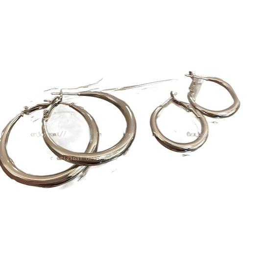 Simple Sier Needle Ear Female Round Face Earrings