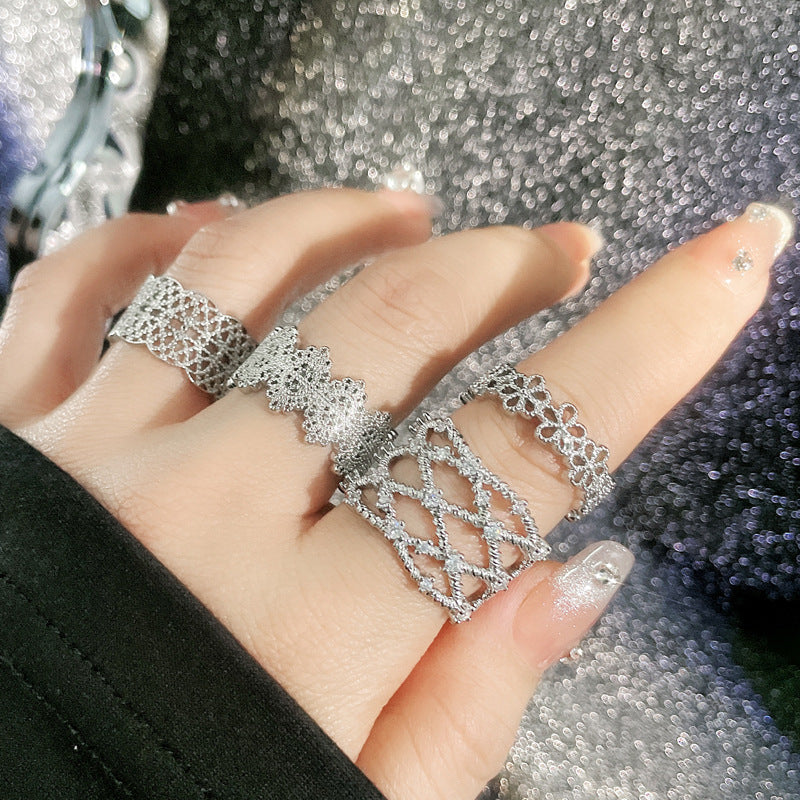 Elegant Lace Simple Female Cold Style Rings