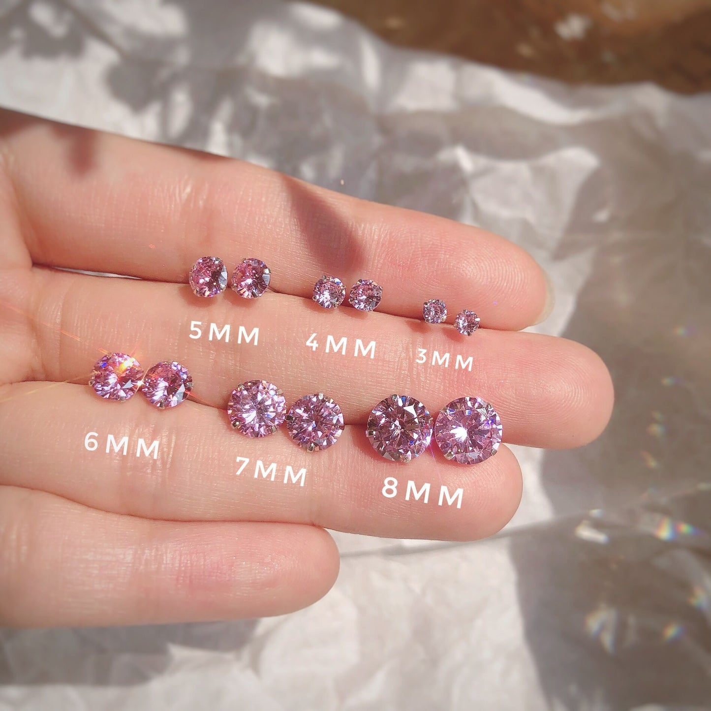 Rhinestone Color Sterling Sier Female Zircon Earrings