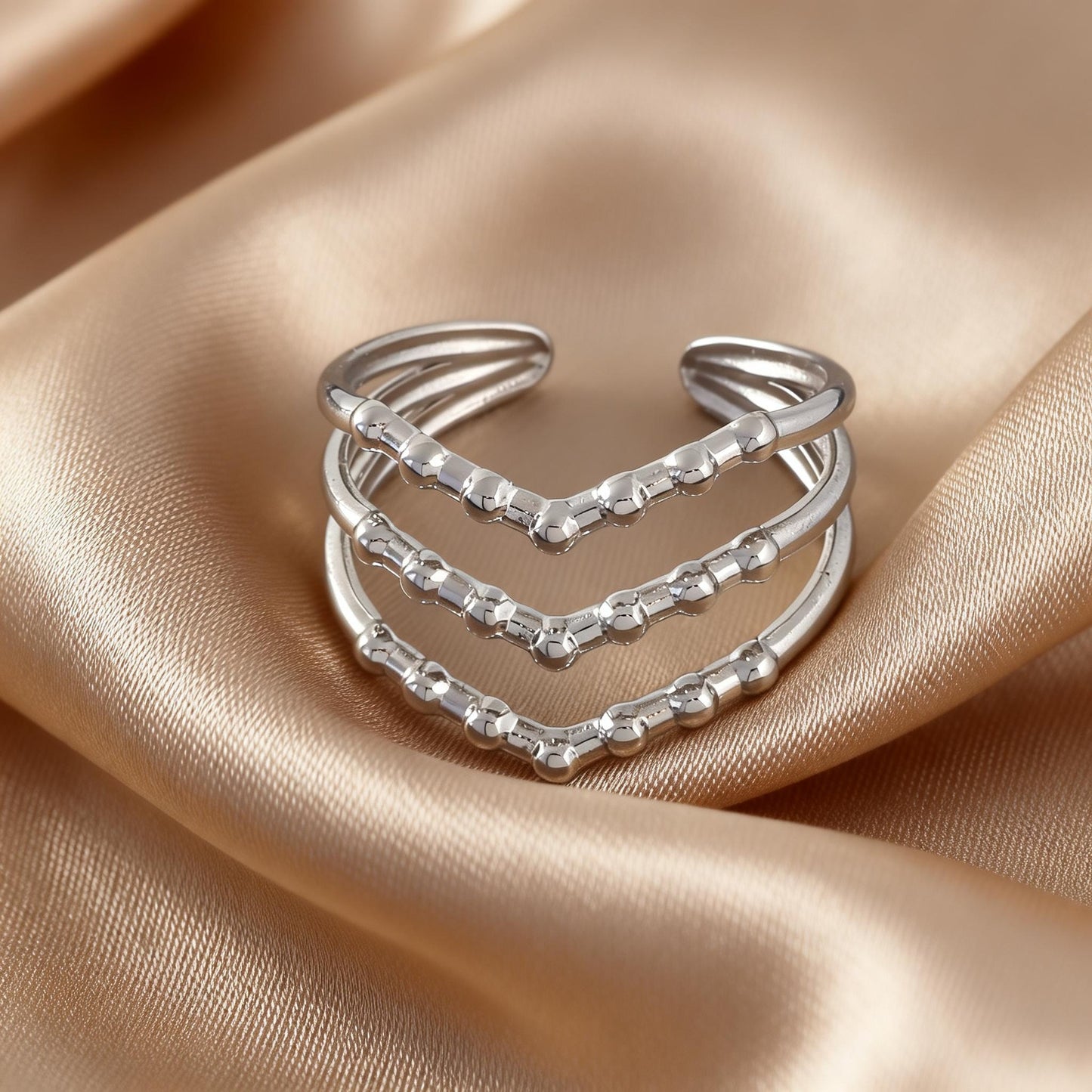 Steel Open-end Niche High-grade Fashion Trend Affordable Luxury Style Ring