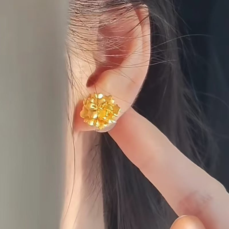 Women's Peony Flower For Versatile High Sense Earrings