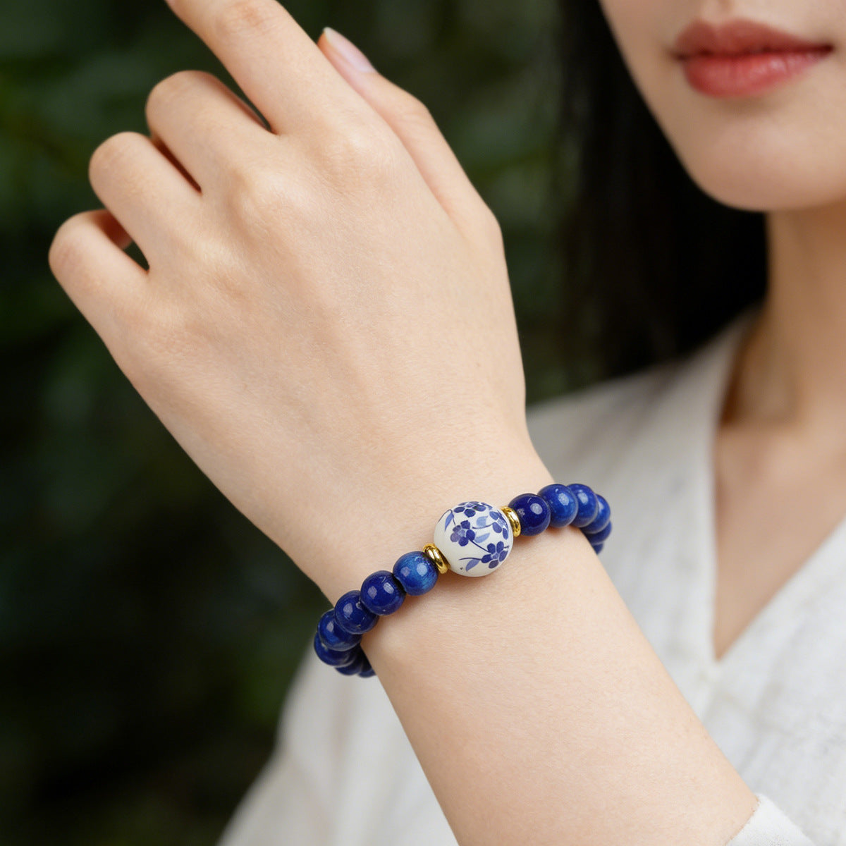 Blue White Porcelain Beaded Travel For Bracelets
