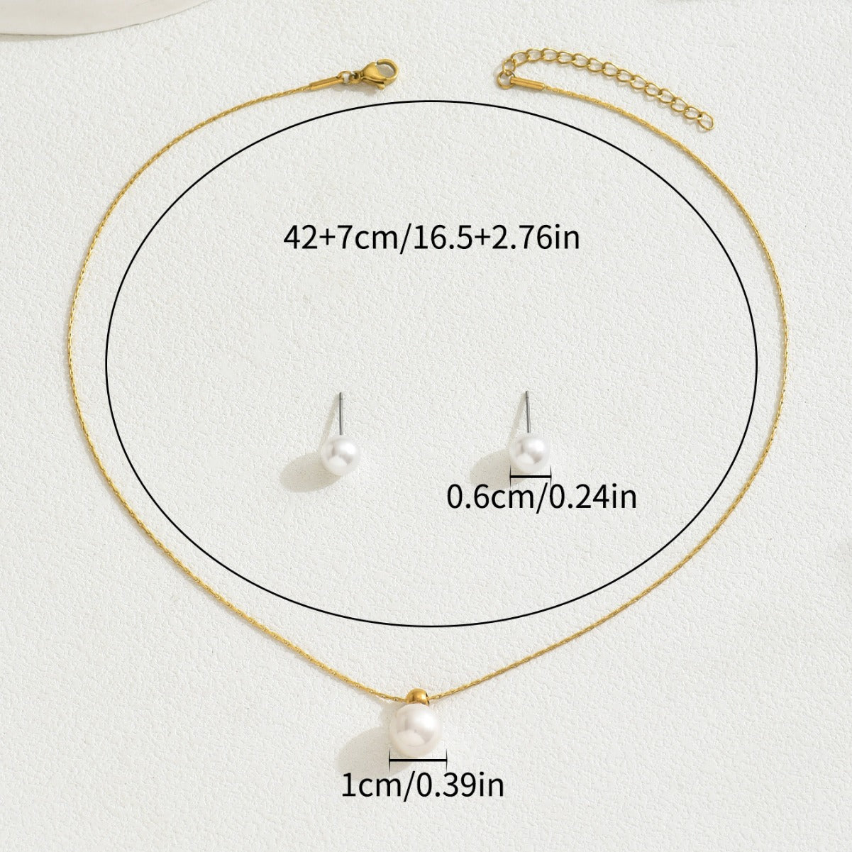 Geometric Pearl Niche Inlaid Craft Design Jewelry Set