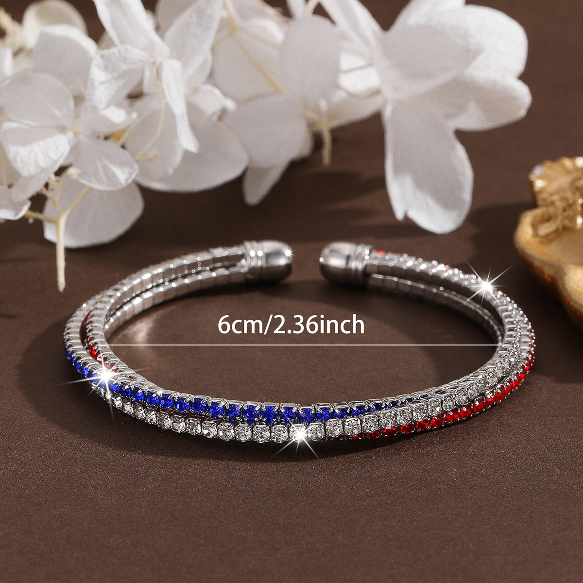 Full Diamond Color Fashion Artificial Trend Independence Day Wrist Bracelet