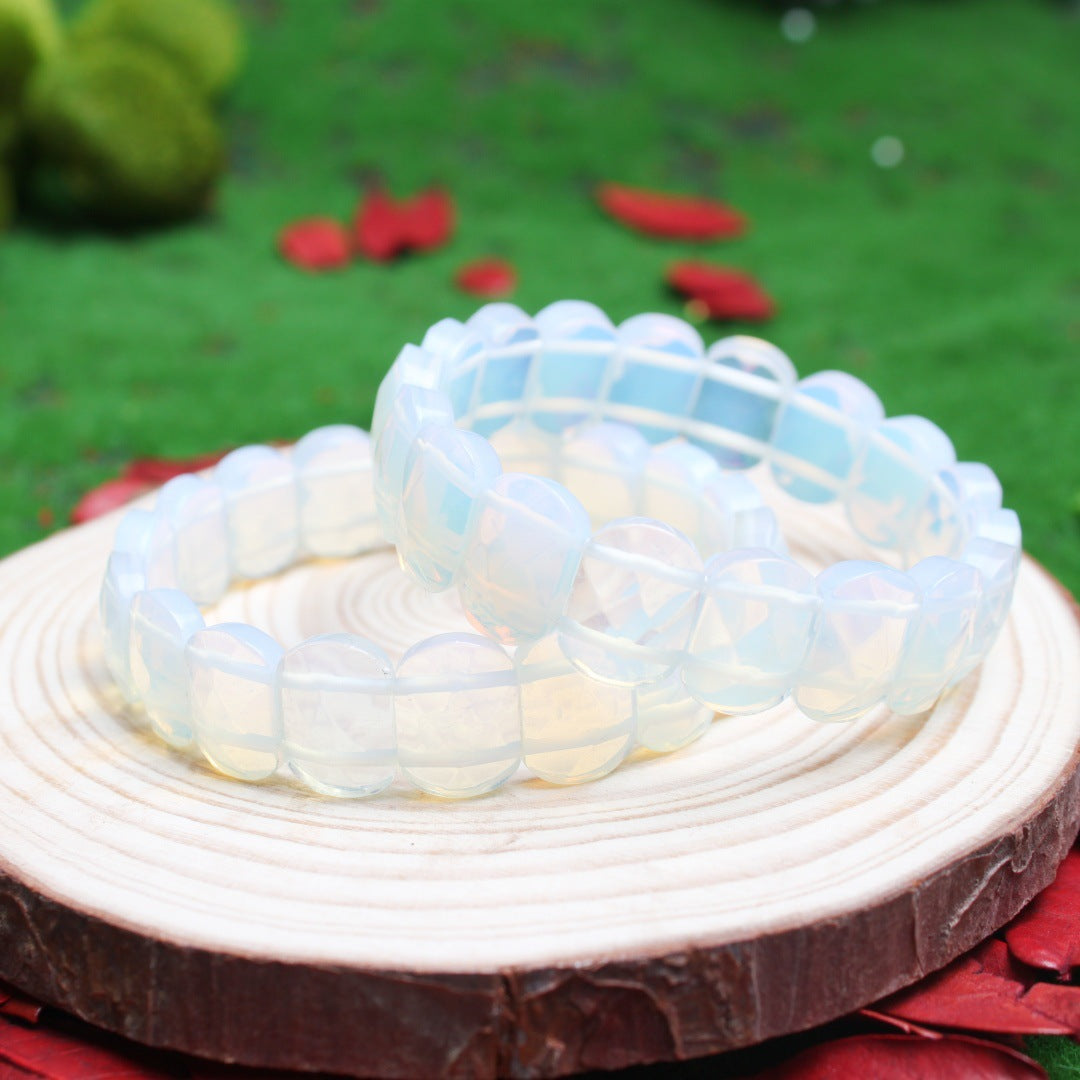 Women's & Men's Natural Stone Beads White Pine Blue Turquoise Bracelet