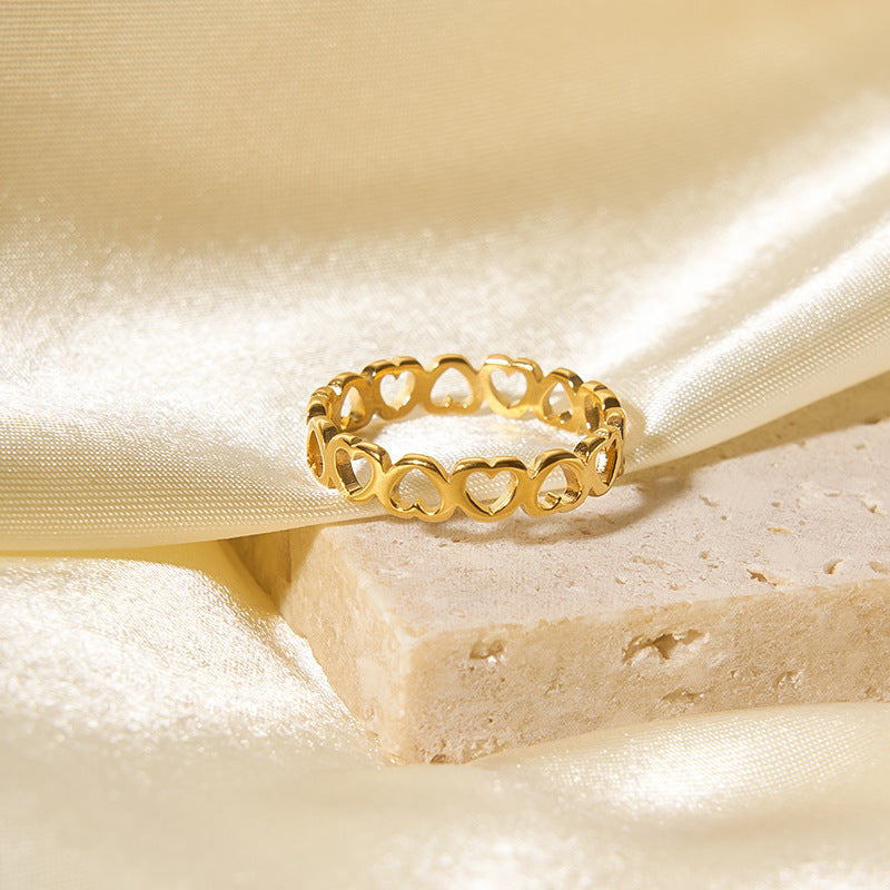 Stainless Hollow Love Couple Can't Quit Color Ring