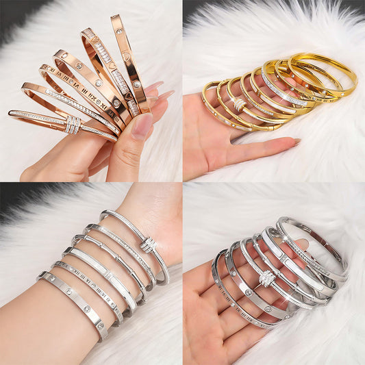 Titanium Steel Stainless Real Gold Furnace Bracelets