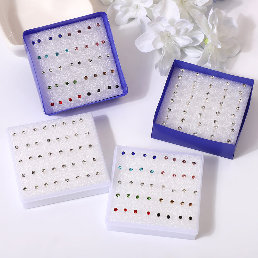 Colorful Resin Niche High-grade Plastic Fashion Rhinestone Auricular Needle Ear Stud Earrings