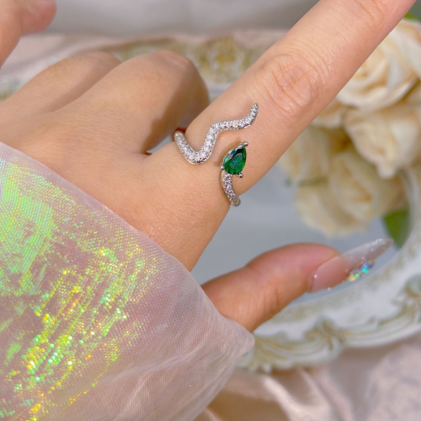 Yuan High-quality Zircon High-grade Color Retaining Open Rings