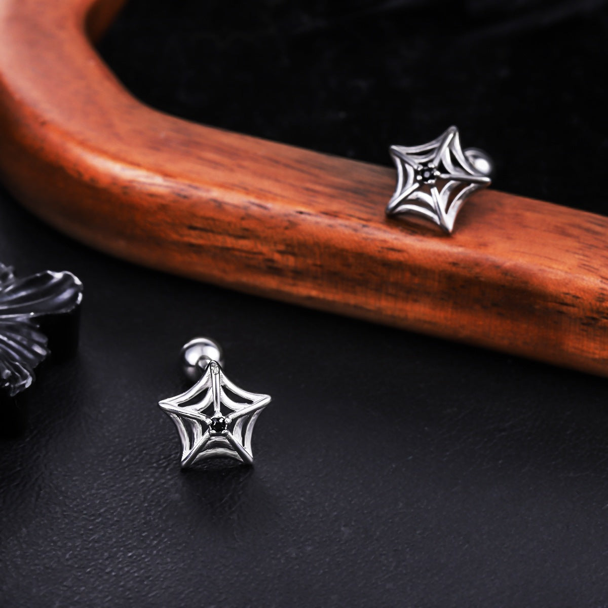Women's & Men's Titanium Steel No Fading Mesh Star Zircon Ear Friends High Earrings