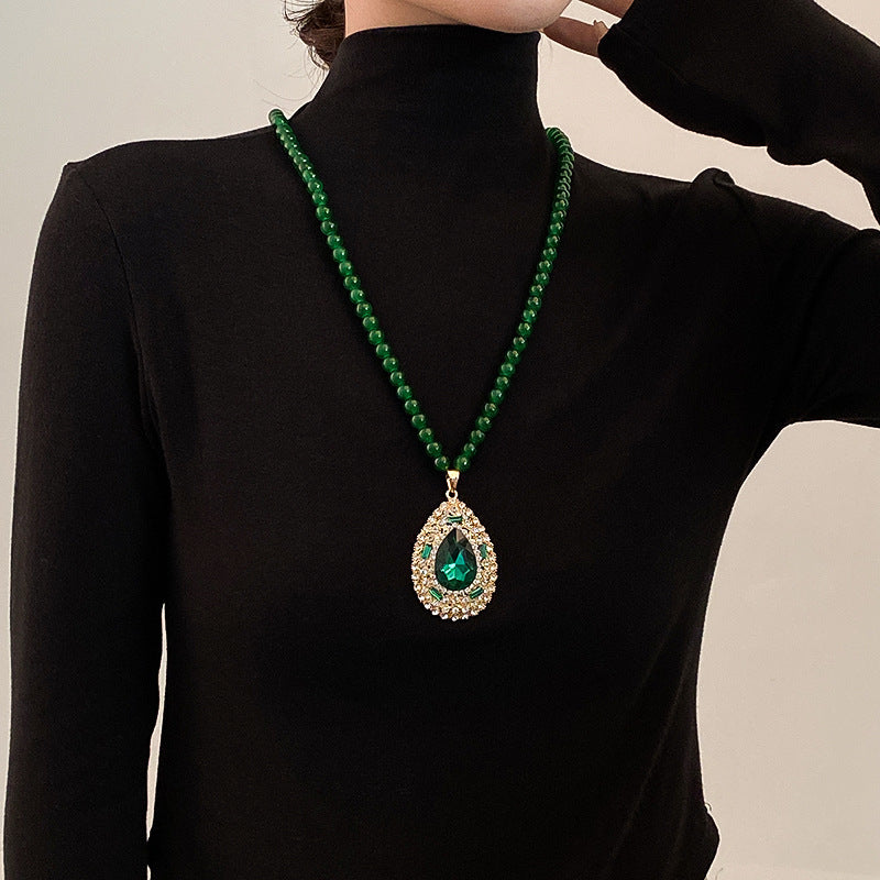 Women's Agate Sweater Chain Generous Upscale Long National Necklaces