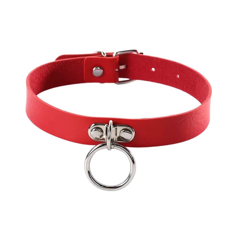 Punk Leather Personality Hot O-shaped Circle Rings