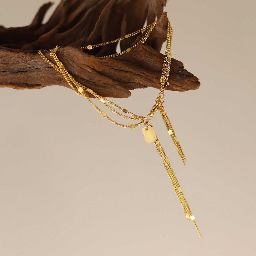 Women's Tassel Shiny Bag Gold Exquisite Daily Bracelet