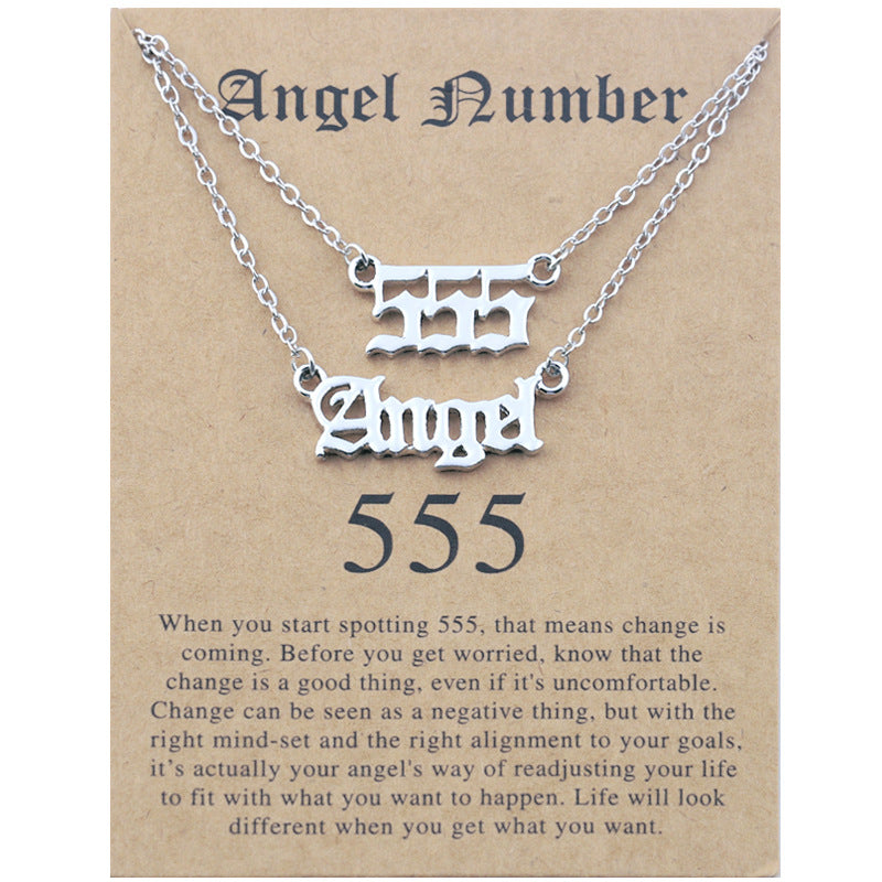 Angel Lucky Number Suit Clavicle Chain Necklaces