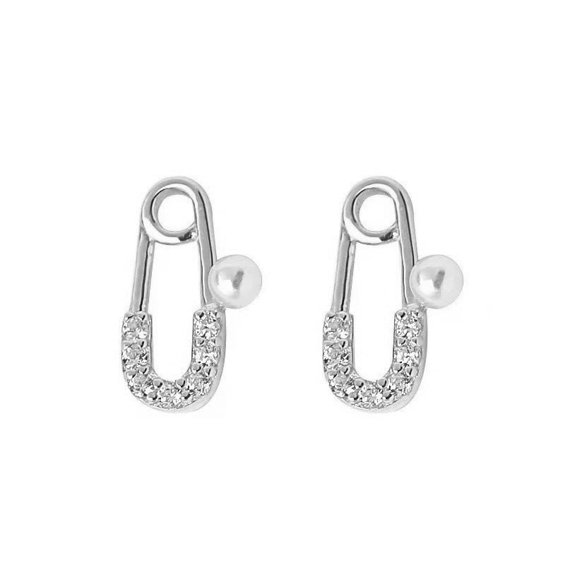 Women's Sier Sterling Pearl Clip Simple Fashion Earrings