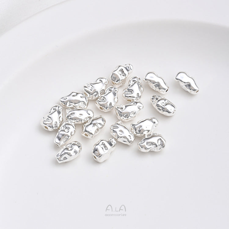 Bag Thick Sier Irregular Spacer Beads Jewelry Accessories