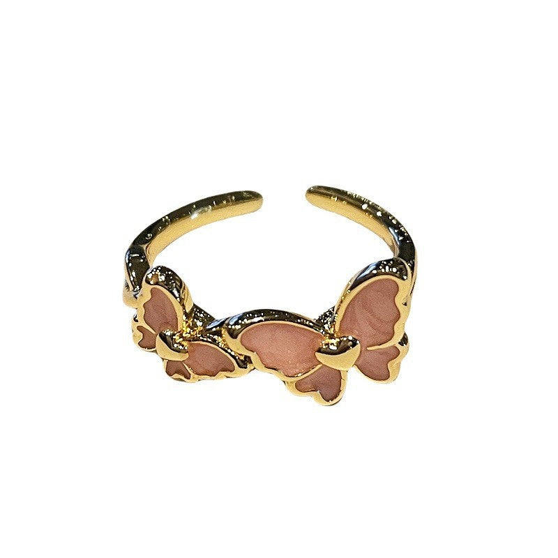 Paint Flower Spring Sequence Light Retro Small Pastoral Branch Tender Ring