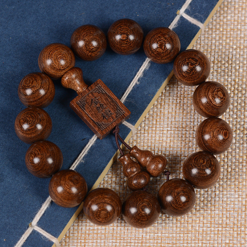Golden Sandalwood Beads Ebony Wooden Bead Bracelet