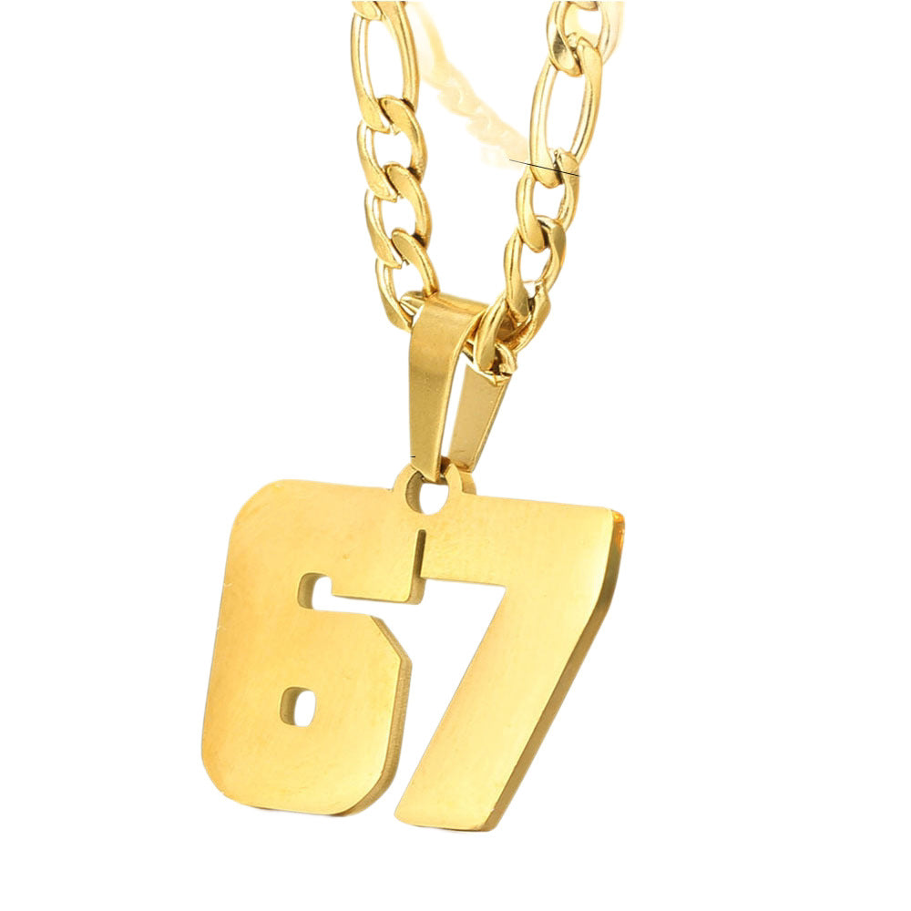 Fashion Stainless Steel Digital Hip Hop Personalized Titanium Necklace