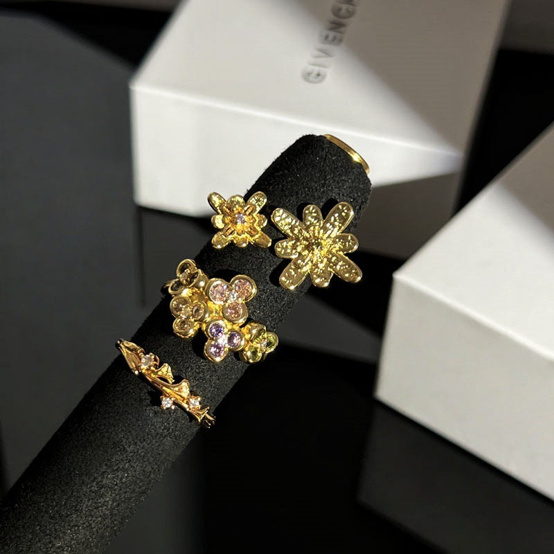 Flower Retro Affordable Luxury Exquisite Design Rings