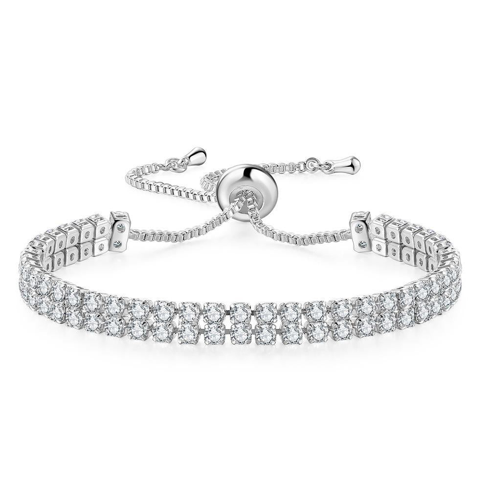 Women's Row Full Zircon Diamond Adjustable Tennis Bracelets