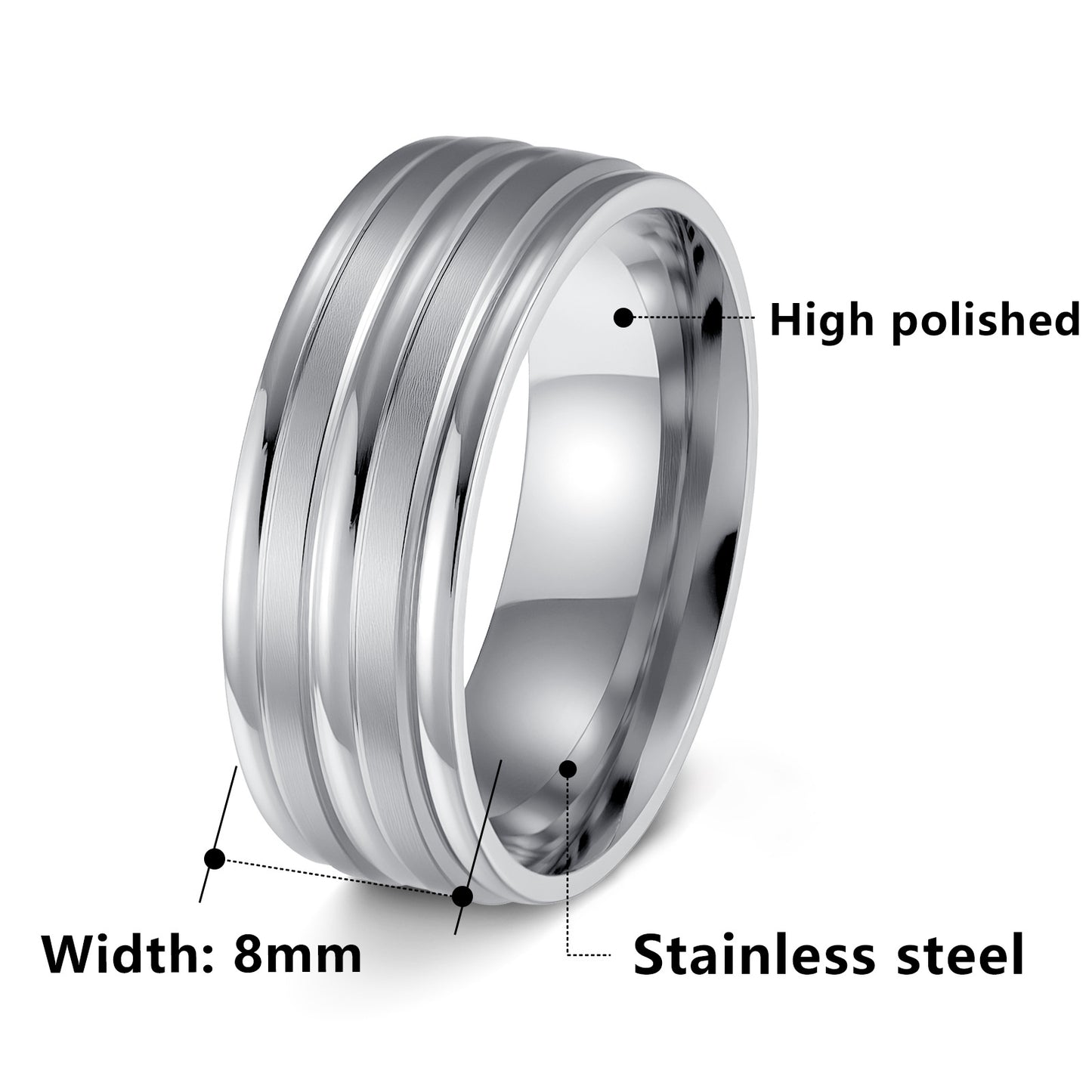 Comfortable Men's Steel Frosted Simple Fashion Rings