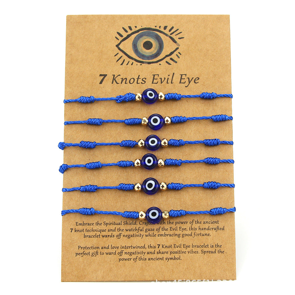 Devil's Eye Red Rope Woven Sets Of Cards Adjustable Couple Bracelets