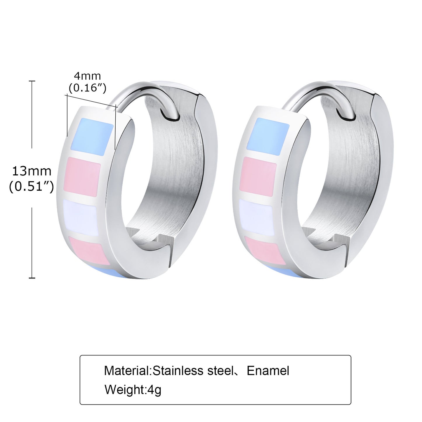 Women's & Men's Stainless Steel Color Eardrop Colorful Flag Earrings