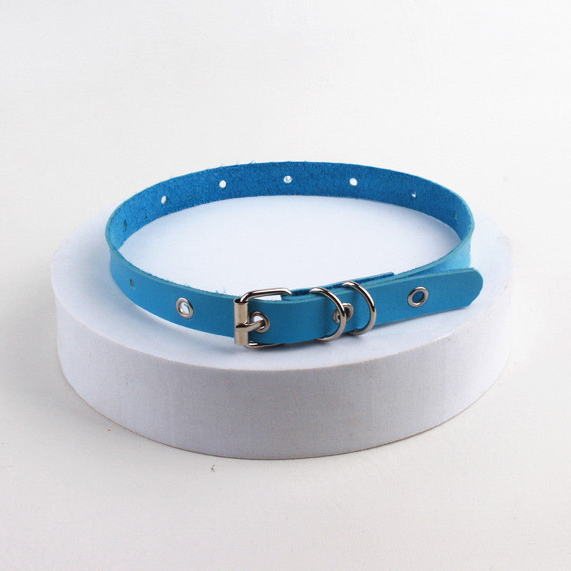 Retro Flat Buckle Street Shot Necklet Neckband Belts