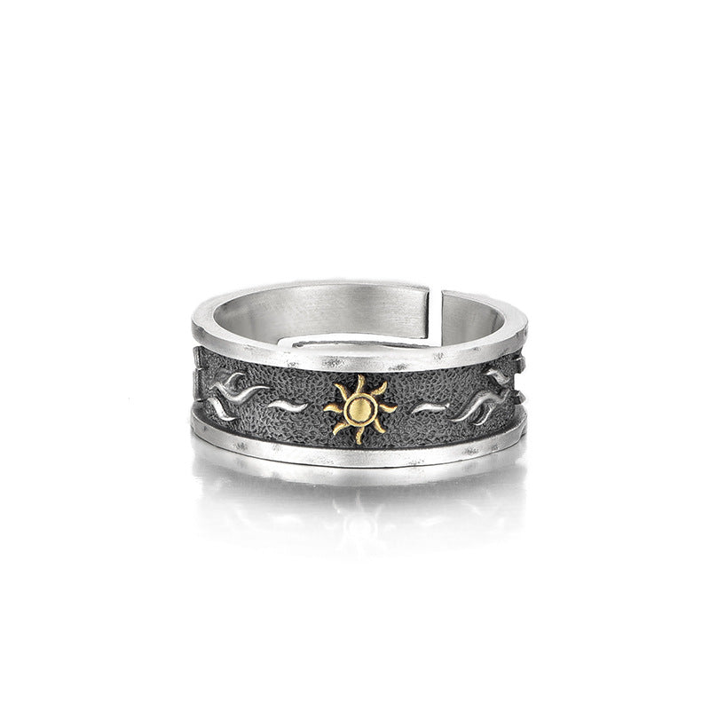 Men's Fashion Design Sense Niche Personality Retro Single Open Index Rings