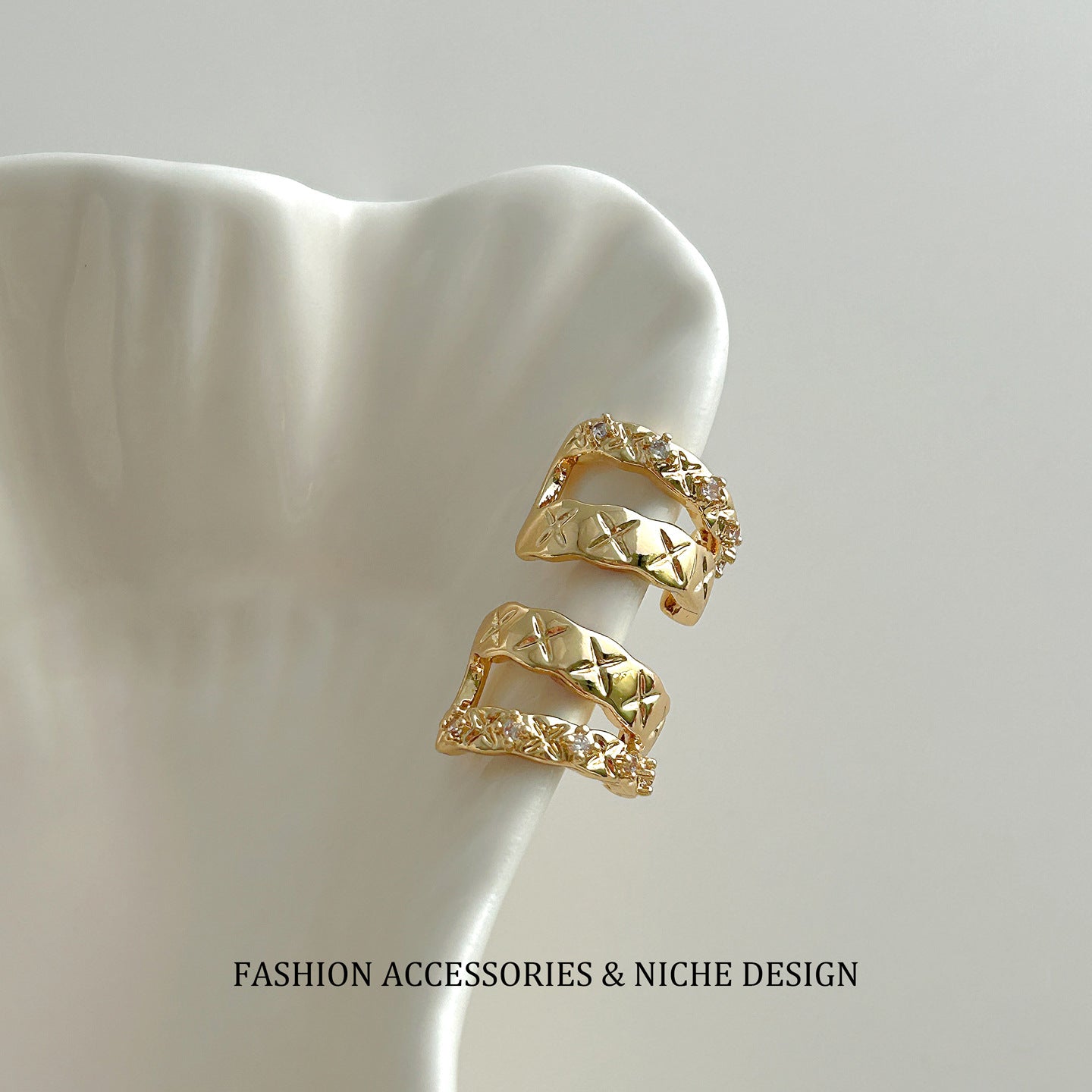 Plaid Elegant Exquisite Light Luxury High-grade Earrings