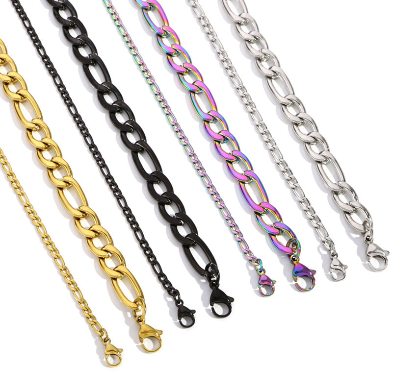 Simple Stainless Steel Cuban Vacuum Color Necklaces