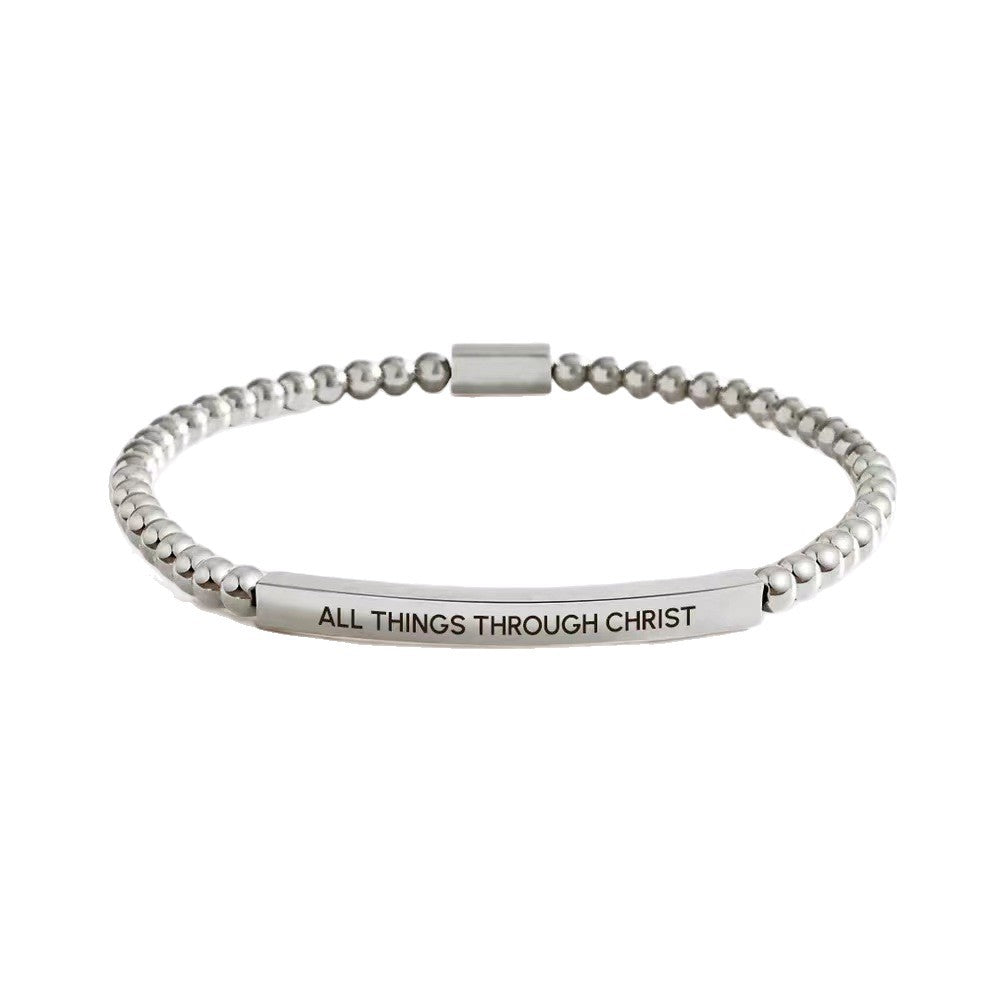 Elbow Laser Sculpture String Beads Chain Bracelet