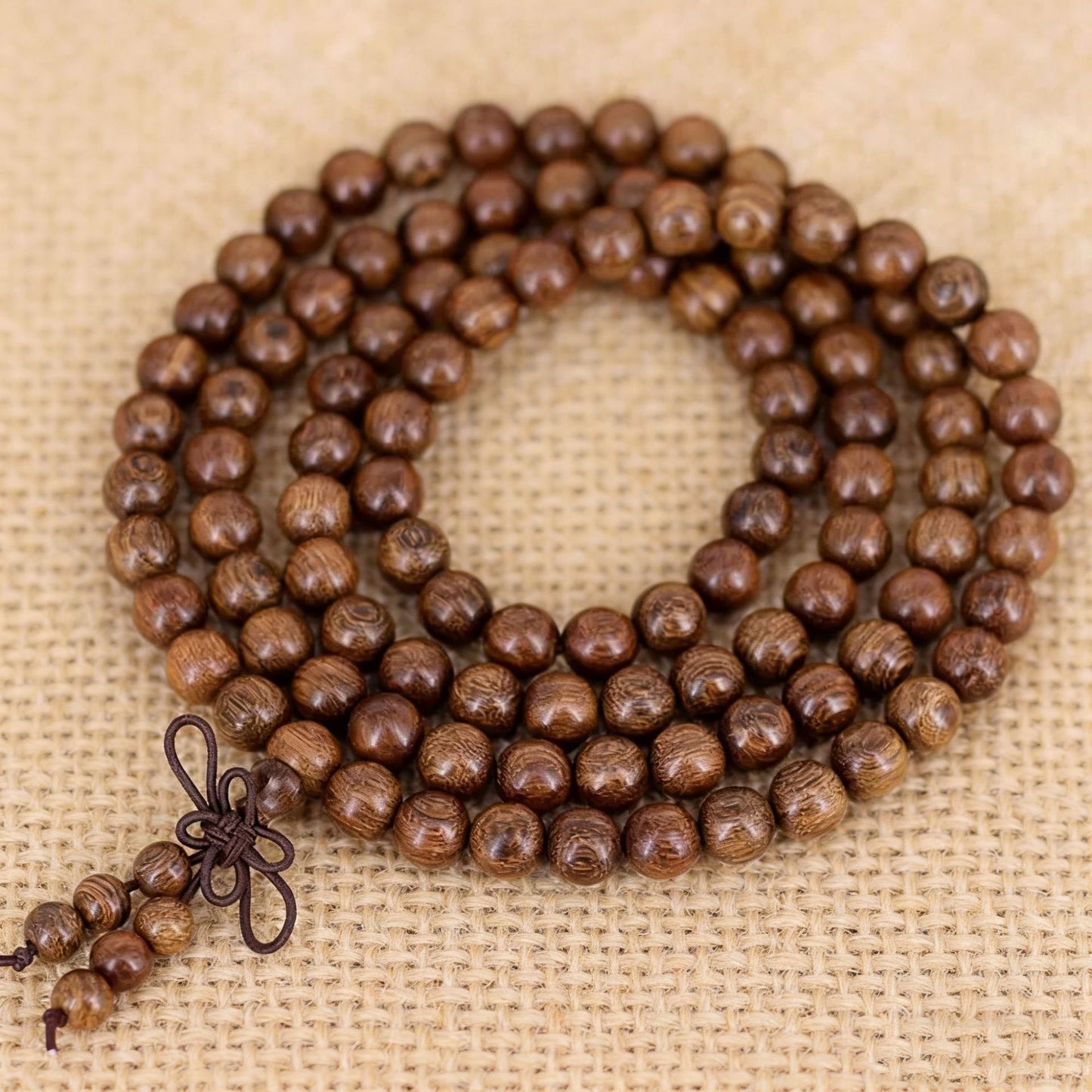 Grain Old Materials Gold Sandalwood Pcs Buddha Beads Unisex Style Bracelet