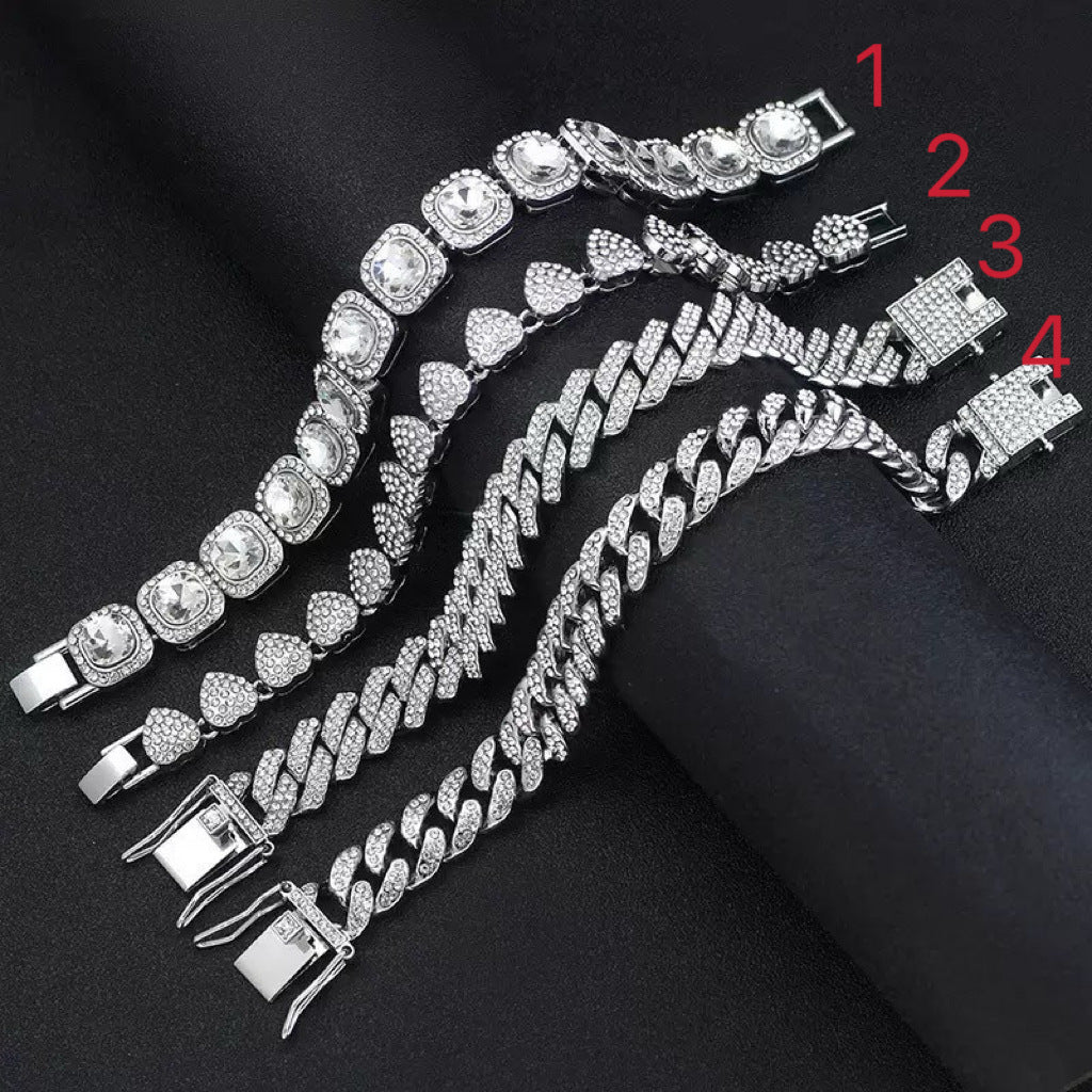 Women's & Men's Cuban Link Chain Hip Hop Alloy Affordable Luxury Bracelet