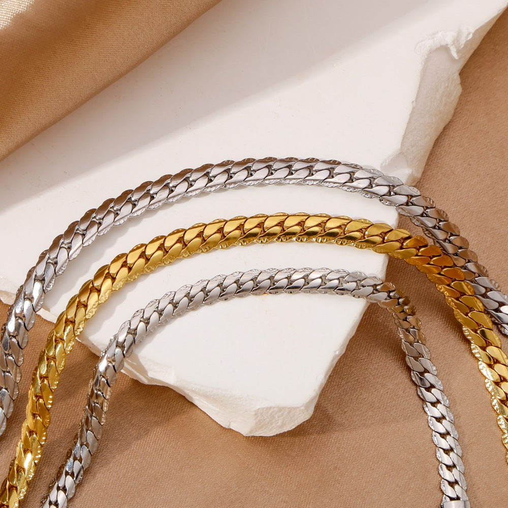 Encrypted Embossed Does Not Fade Niche Personality Electroplated Unisex Bracelet