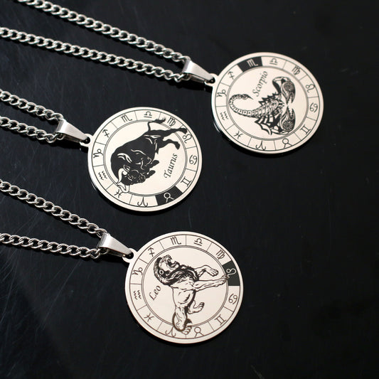 Men's Constellation Titanium Steel Power Style Personalized Necklaces
