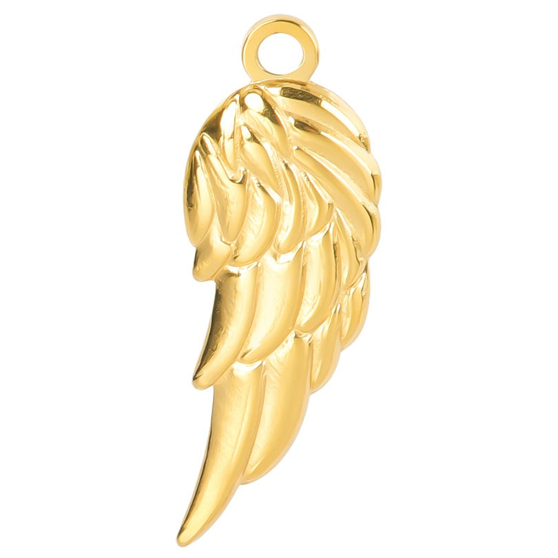Color Golden Wings Stainless Steel Electroplating Mirror Necklace