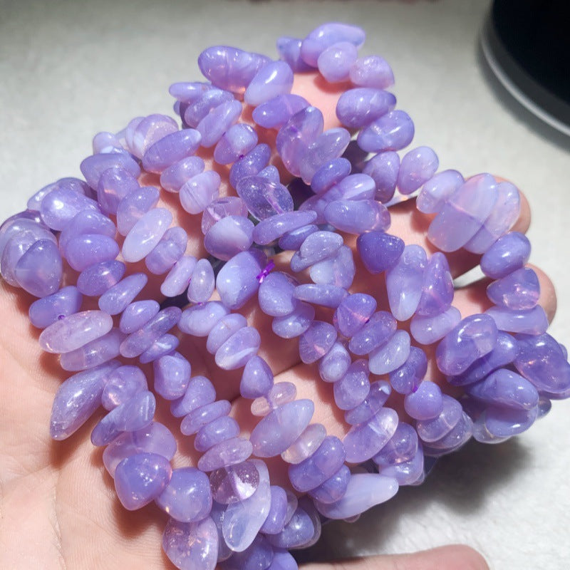 High Quality Natural Purple Jade Crystal Amethyst Sweet Potato Matching Bracelets